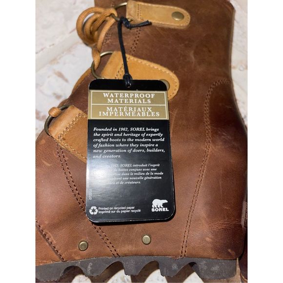 Sorel Joan of Arctic II Brown Leather Lace Up Wedge Heel Booties Women Size 6 - Picture 4 of 8
